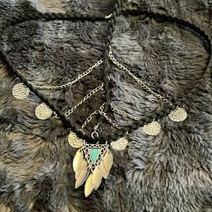 Braided head piece with turquoise festival